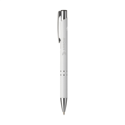 Picture of EBONY RECYCLED ALUMINIUM METAL PEN in White.