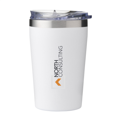 Picture of RE-STEEL RCS RECYCLED COFFEE MUG 380 ML THERMO CUP in White.