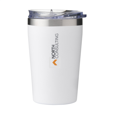 Picture of RE-STEEL RCS RECYCLED COFFEE MUG 380 ML THERMO CUP in White.