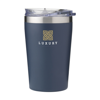 Picture of RE-STEEL RCS RECYCLED COFFEE MUG 380 ML THERMO CUP in Dark Blue.