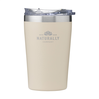 Picture of RE-STEEL RCS RECYCLED COFFEE MUG 380 ML THERMO CUP in Beige.