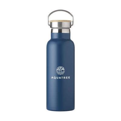 Picture of NORDVIK RECYCLED STAINLESS STEEL METAL 500 ML DRINK BOTTLE in Blue.
