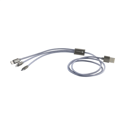 Picture of BRAIDED CABLE 3-IN-1 CHARGER CABLE in Grey