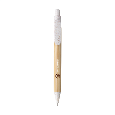Picture of BAMBOO WHEAT PEN WHEAT STRAW BALL PEN PEN in White
