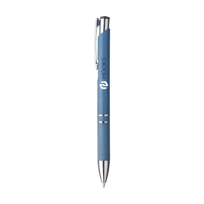 Picture of EBONY WHEAT WHEAT STRAW BALL PEN PEN in Blue.