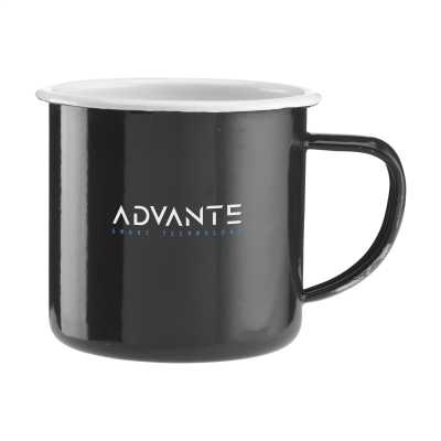Picture of RETRO ENAMEL MUG 350 ML in Black & White