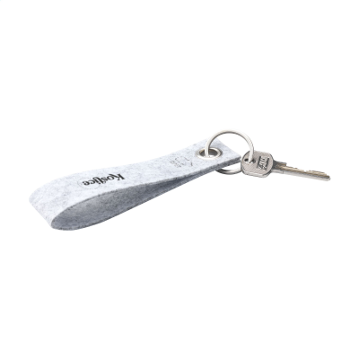 Picture of GRS RPET FELT KEYRING in Pale Grey