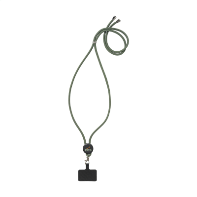 Picture of LACE LANYARD GRS RPET 0,5 CM PHONE KEYCORD in Army Green