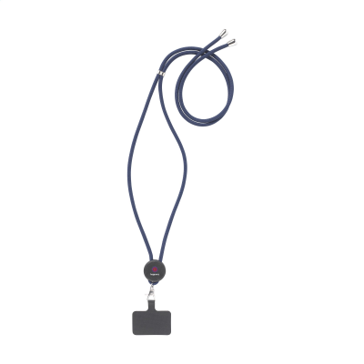 Picture of LACE LANYARD GRS RPET 0,5 CM PHONE KEYCORD in Navy