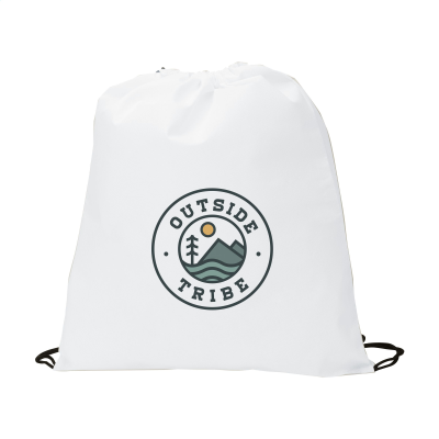 Picture of NON-WOVEN PROMOBAG GRS RPET BACKPACK RUCKSACK in White.
