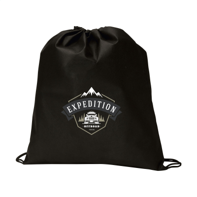 Picture of NON-WOVEN PROMOBAG GRS RPET BACKPACK RUCKSACK in Black.