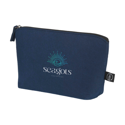 Picture of SMARTBAG GRS RPET FELT ACCESSORY BAG in Dark Blue