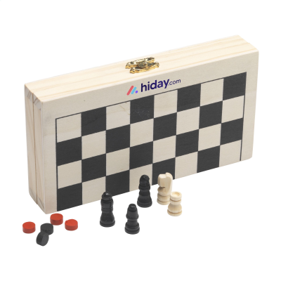 Picture of CHECKMATE GAME BOX 3-IN-1 in Wood