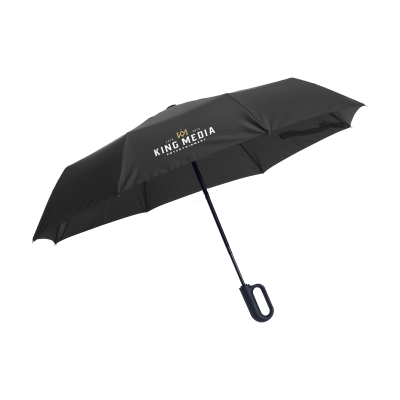 Picture of CARABINER RCS RPET FOLDING UMBRELLA 21 INCH in Black