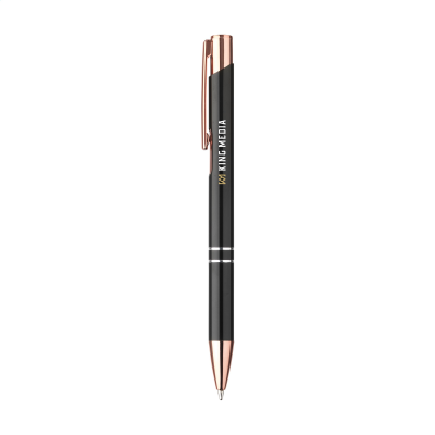 Picture of EBONY RCS RECYCLED ALUMINIUM METAL ROSE GOLD PEN in Black