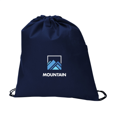 Picture of NON-WOVEN PROMOBAG GRS RPET (80 G & M²) BACKPACK RUCKSACK in Navy