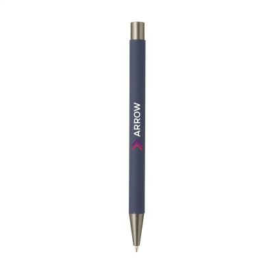 Picture of BRODY GRS RECYCLED ALUMINIUM METAL SOFTTOUCH PEN in Dark Blue
