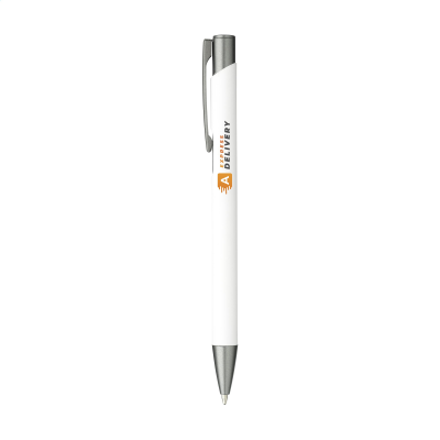 Picture of EBONY SOFT RCS RECYCLED ALUMINIUM METAL SOFTTOUCH PEN in White