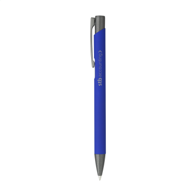 Picture of EBONY SOFT RCS RECYCLED ALUMINIUM METAL SOFTTOUCH PEN in Blue