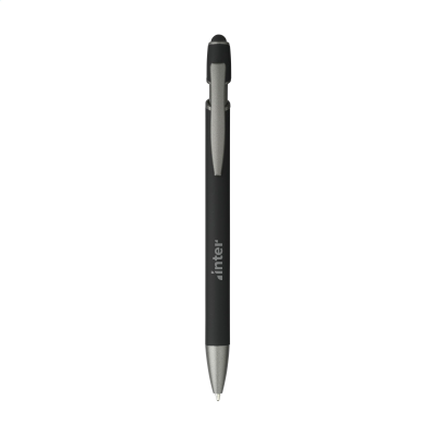 Picture of LUCA STYLUS RCS RECYCLED ALUMINIUM METAL SOFTTOUCH PEN in Black