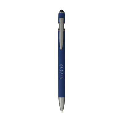 Picture of LUCA STYLUS RCS RECYCLED ALUMINIUM METAL SOFTTOUCH PEN in Navy