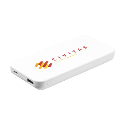 Picture of POWERKICK 10000 RCS RECYCLED POWERBANK CHARGER in White