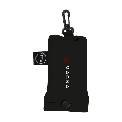 Picture of SHOP EASY GRS RPET FOLDING SHOPPER TOTE BAG in Black