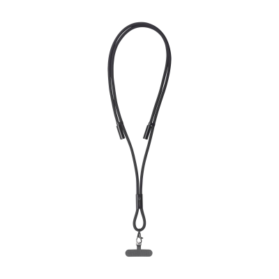 Picture of LANYARD 2-IN-1 GRS RPET LOAD & SYNC USB CABLE in Black