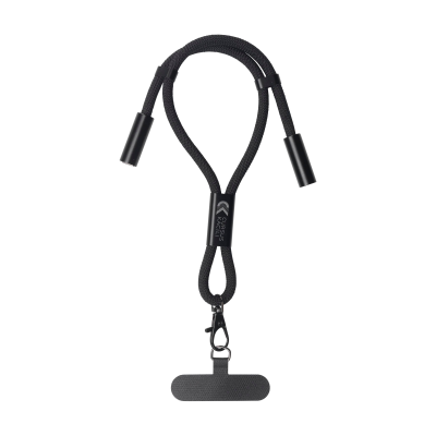 Picture of WRIST LANYARD 2-IN-1 GRS RPET LOAD & SYNC USB CABLE in Black