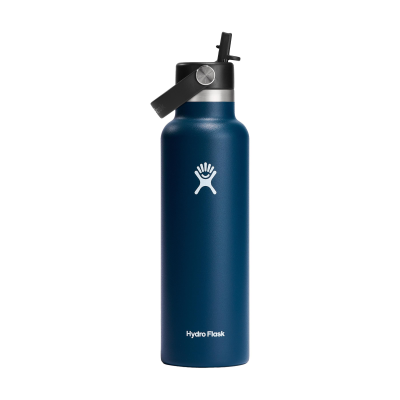 Picture of HYDRO FLASK STANDARD MOUTH with Flex Straw Cap 621 Ml Water Bottle in Indigo Blue
