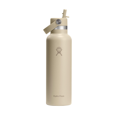 Picture of HYDRO FLASK STANDARD MOUTH with Flex Straw Cap 621 Ml Water Bottle in Beige