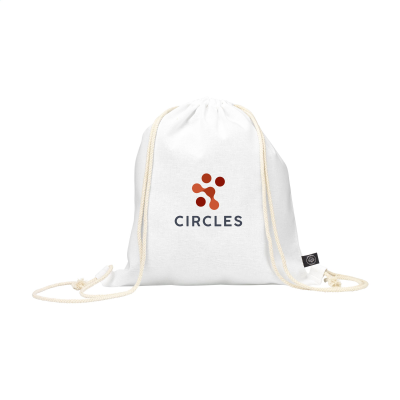 Picture of PROMOCOLOUR GRS RECYCLED COTTON BACKPACK RUCKSACK (150 G & M²) in White