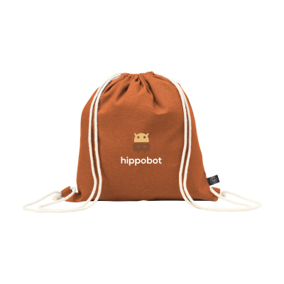 Picture of PROMOCOLOUR GRS RECYCLED COTTON BACKPACK RUCKSACK (150 G & M²) in Orange