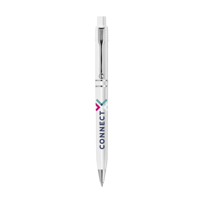 Picture of STILOLINEA RAJA SILVER CHROME RECYCLED PEN in White.