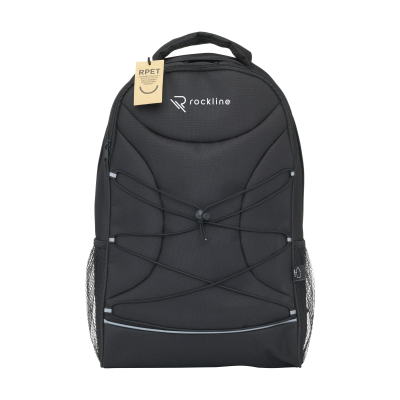 Picture of FLASHLINE GRS RPET LAPTOP BACKPACK RUCKSACK in Black