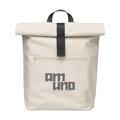 Picture of LENNON RCS RECYCLED ROLL-TOP BACKPACK RUCKSACK in Beige