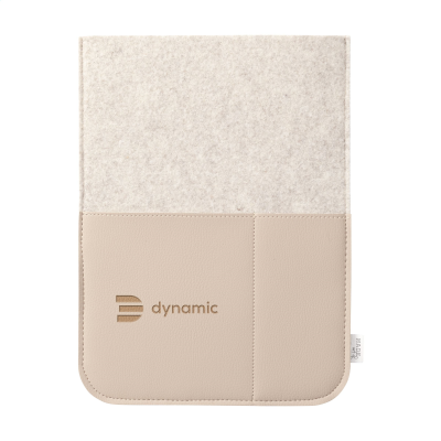Picture of RECYCLED FELT & APPLE LEATHER LAPTOP SLEEVE 14 INCH in Beige