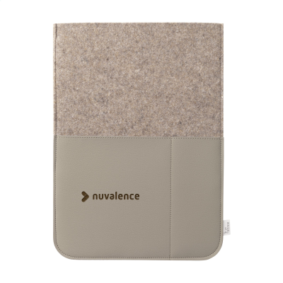 Picture of RECYCLED FELT & APPLE LEATHER LAPTOP SLEEVE 16 INCH in Taupé