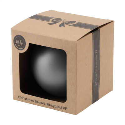 Picture of CHRISTMAS BAUBLE Ø7CM RECYCLED PP BOX - MADE in Europe in Silver.