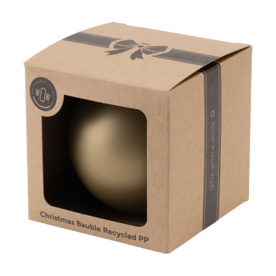 Picture of CHRISTMAS BAUBLE Ø7CM RECYCLED PP BOX - MADE in Europe in Gold.