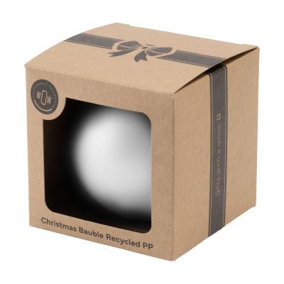 Picture of CHRISTMAS BAUBLE Ø7CM RECYCLED PP BOX - MADE in Europe in White.