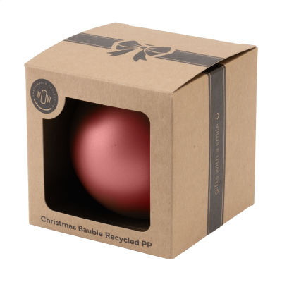 Picture of CHRISTMAS BAUBLE Ø7CM RECYCLED PP BOX - MADE in Europe in Red.