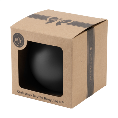 Picture of CHRISTMAS BAUBLE Ø7CM RECYCLED PP BOX - MADE in Europe in Black.