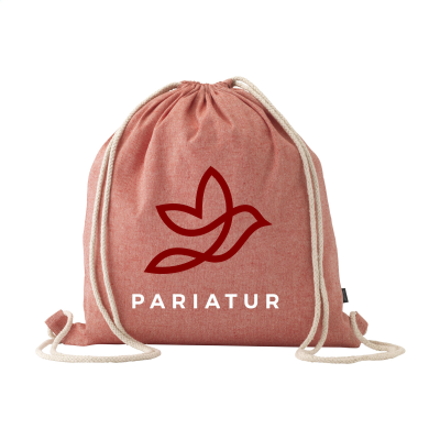 Picture of RECYCLED COTTON PROMOBAG BACKPACK RUCKSACK in Red.