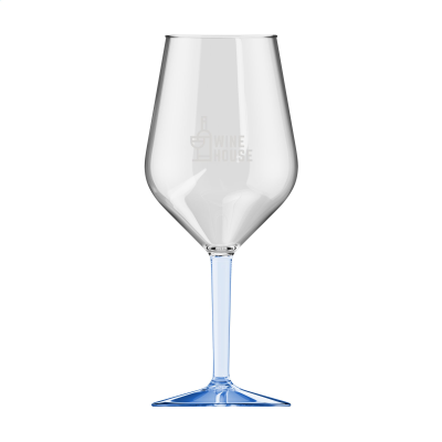 Picture of HAPPYGLASS LADY ABIGAIL TRANS WINE GLASS TRITAN 470 ML in Clear Transparent Blue.