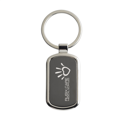 Picture of KEYTAG RECTANGULAR KEYRING in Black.