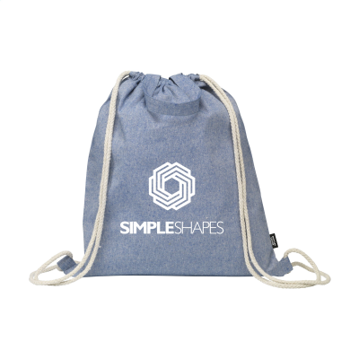 Picture of GRS RECYCLED COTTON PROMOBAG PLUS (180 G & M²) BACKPACK RUCKSACK in Blue