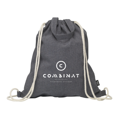 Picture of RECYCLED COTTON PROMOBAG PLUS (180 G & M²) BACKPACK RUCKSACK in Dark Grey.