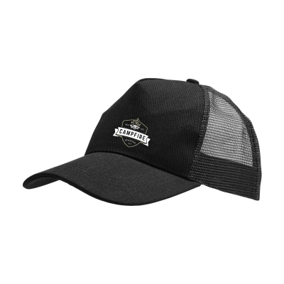 TRUCKER RECYCLED COTTON in Black.