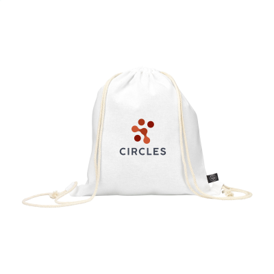 Picture of PROMOCOLOUR GRS RECYCLED COTTON BACKPACK RUCKSACK 150g in White.